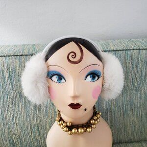 WHITE FUR EARMUFFS